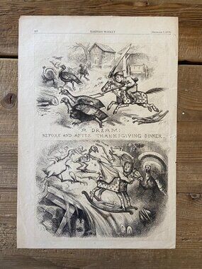 Thomas Nast, Antique Woodblock, Harper's Weekly,